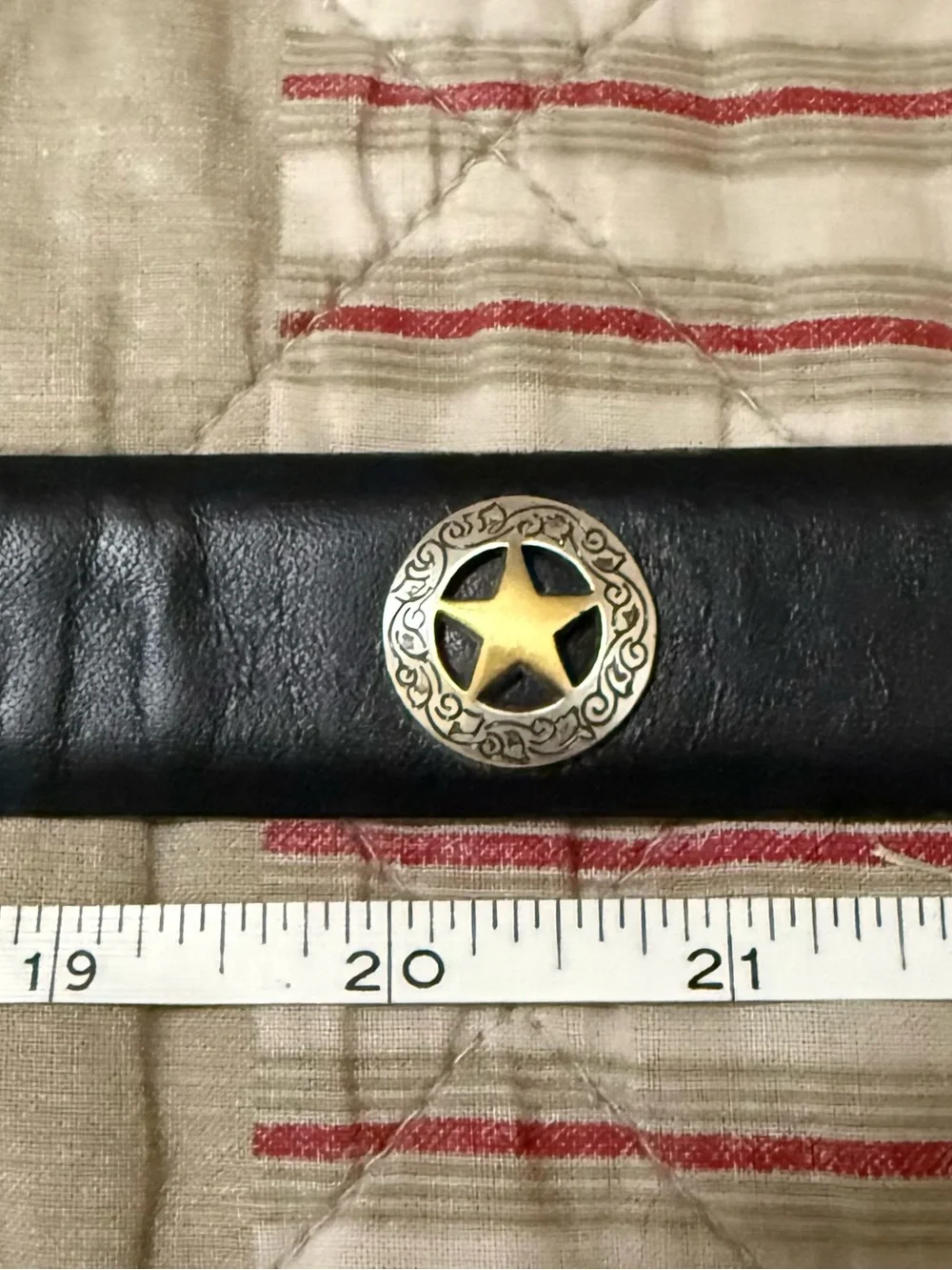 36” Black Leather Concho Belt with Silver Decorative Buckle